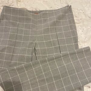 Anthropologie Gray Plaid Trousers
